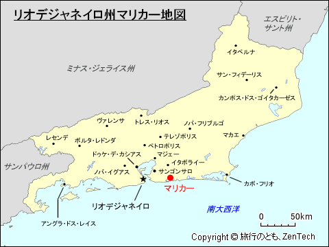 リオデジャネイロ州マリカー地図