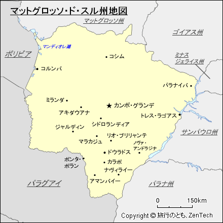 マットグロッソ・ド・スル州地図