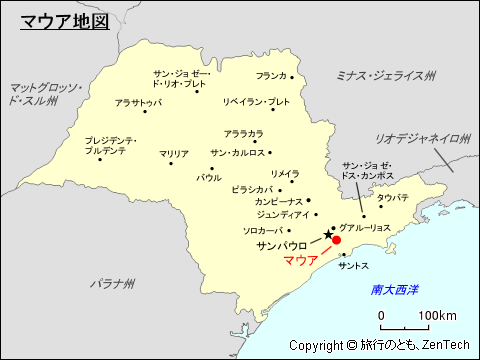 サンパウロ州マウア地図