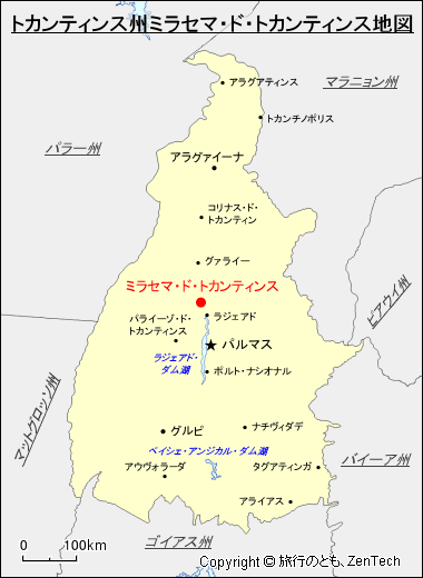 トカンティンス州ミラセマ・ド・トカンティンス地図