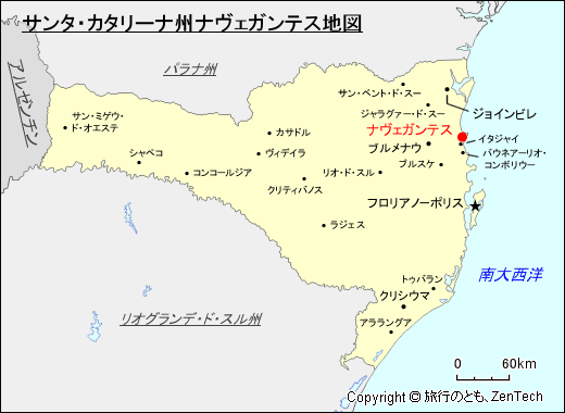 サンタ・カタリーナ州ナヴェガンテス地図