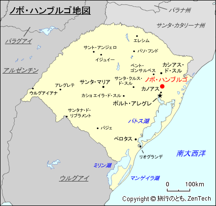 リオグランデ・ド・スル州ノヴォ・アンブルゴ地図