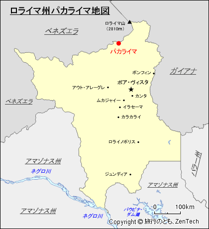 ロライマ州パカライマ地図