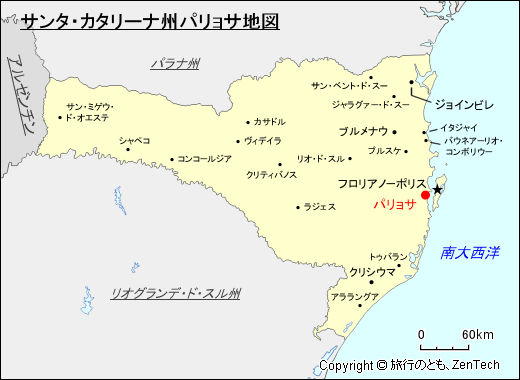 サンタ・カタリーナ州パリョサ地図