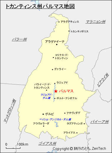 トカンティンス州パルマス地図