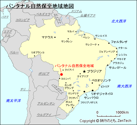 パンタナル自然保全地域地図