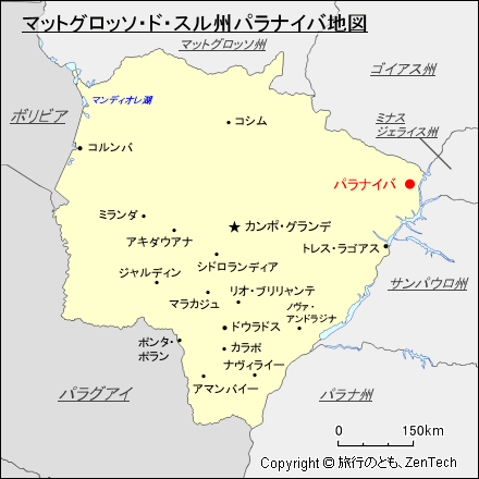 マットグロッソ・ド・スル州パラナイバ地図