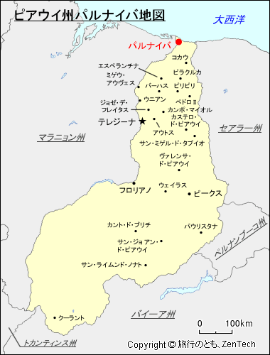 ピアウイ州パルナイバ地図