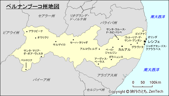 ペルナンブーコ州地図