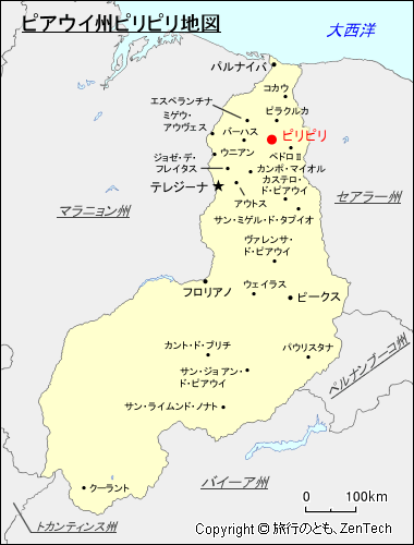 ピアウイ州ピリピリ地図