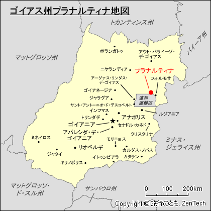 ゴイアス州プラナルティナ地図