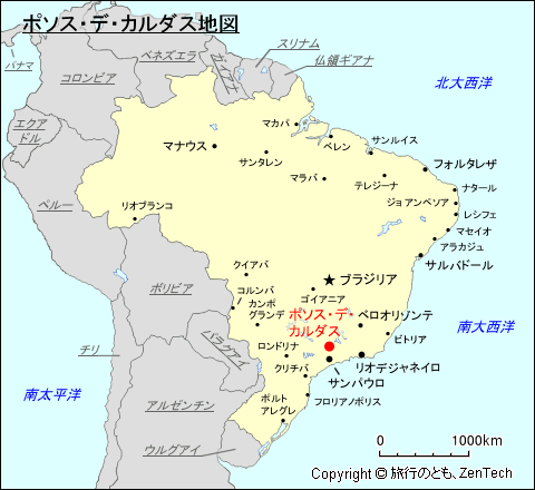 ポソス・デ・カルダス地図