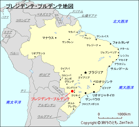 プレジデンテ・プルデンテ地図