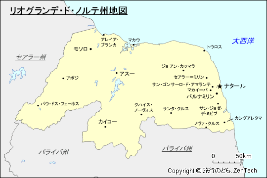 リオグランデ・ド・ノルテ州地図