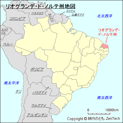 リオグランデ・ド・ノルテ州地図