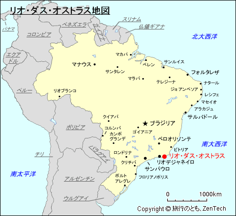 リオ・ダス・オストラス地図