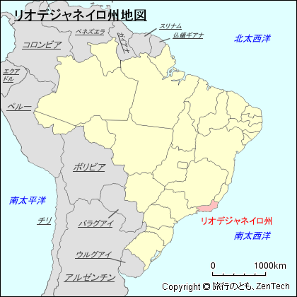 ブラジル連邦共和国リオデジャネイロ州地図