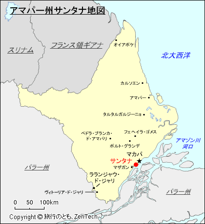 アマパー州サンタナ地図