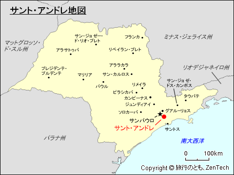 サンパウロ州サント・アンドレ地図