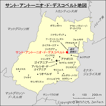 ゴイアス州サント・アントーニオ・ド・デスコベルト地図