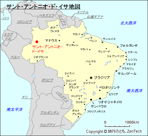 サント・アントニオ・ド・イサ地図