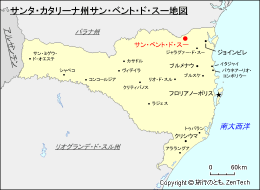 サンタ・カタリーナ州サン・ベント・ド・スー地図