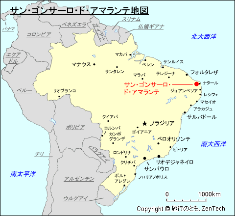 サン・ゴンサーロ・ド・アマランテ地図