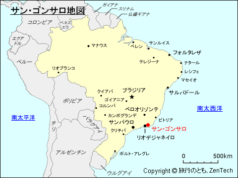 ブラジルにおけるサン・ゴンサロ地図