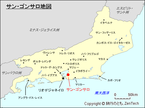 リオデジャネイロ州サン・ゴンサロ地図