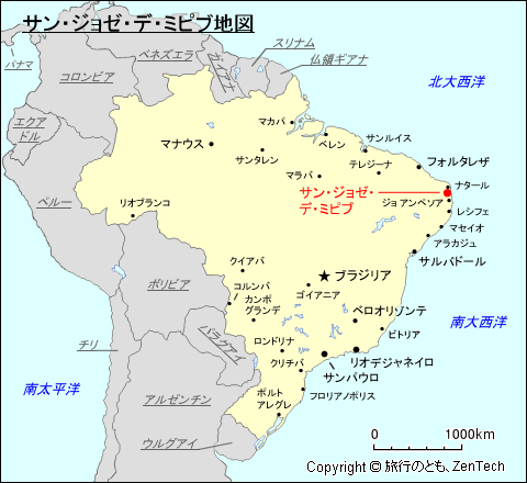 サン・ジョゼ・デ・ミピブ地図