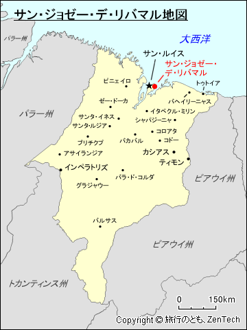 マラニョン州サン・ジョゼー・デ・リバマル地図