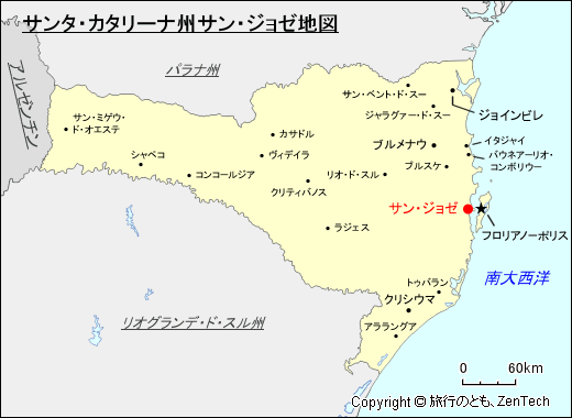 サンタ・カタリーナ州サン・ジョゼ地図