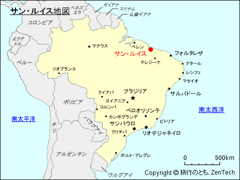 ブラジルにおけるサン・ルイス地図
