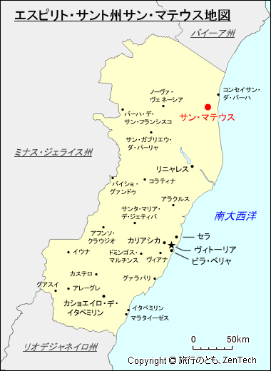 エスピリト・サント州サン・マテウス地図