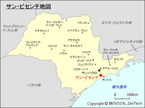 サンパウロ州サン・ビセンテ地図