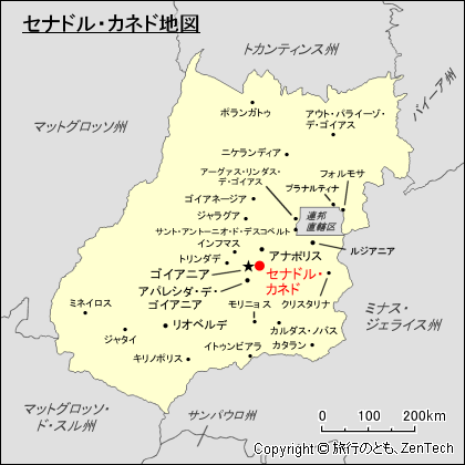 ゴイアス州セナドル・カネド地図