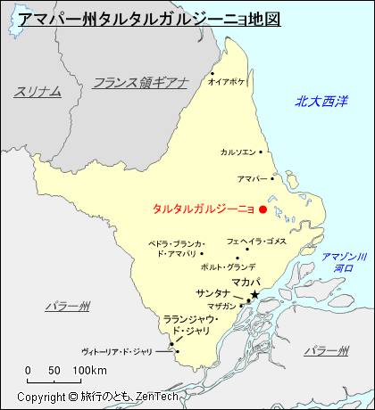 アマパー州タルタルガルジーニョ地図