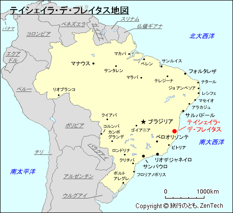 テイシェイラ・デ・フレイタス地図