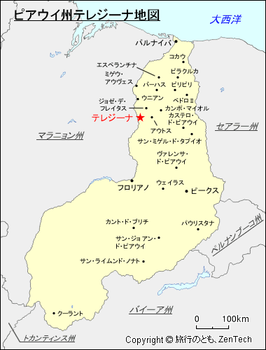 ピアウイ州テレジーナ地図