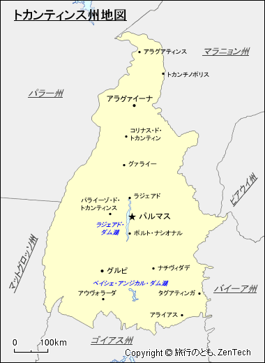 トカンティンス州地図