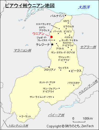 ピアウイ州ウニアン地図