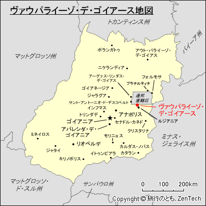 ゴイアス州ヴァウパライーゾ・デ・ゴイアース地図