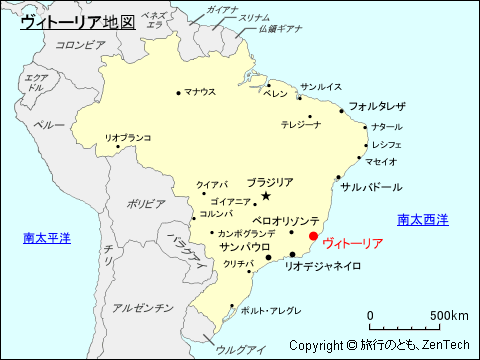 ブラジルにおけるヴィトーリア地図