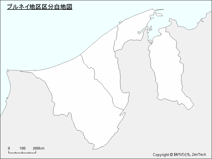ブルネイ地区区分白地図