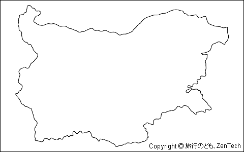 ブルガリア白地図 中サイズ