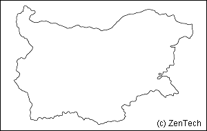 ブルガリア白地図 小サイズ