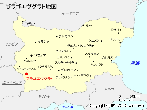ブラゴエヴグラト地図