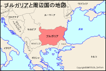 ブルガリアと周辺国の地図