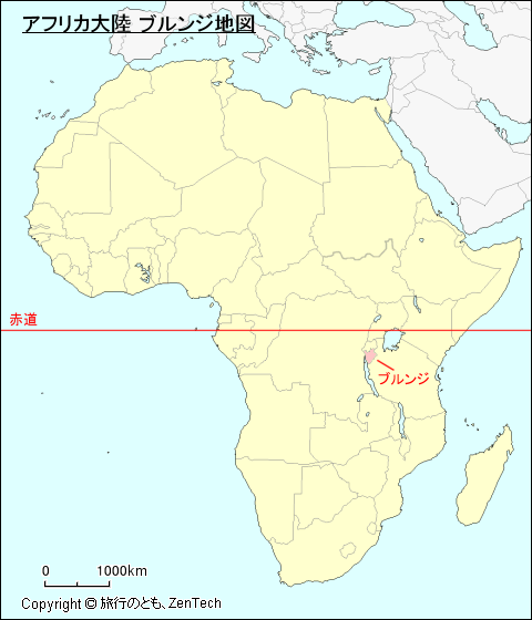アフリカ大陸 ブルンジ地図