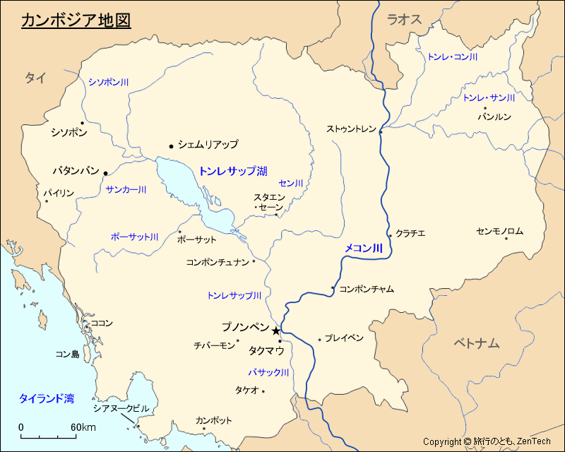 カンボジア地図